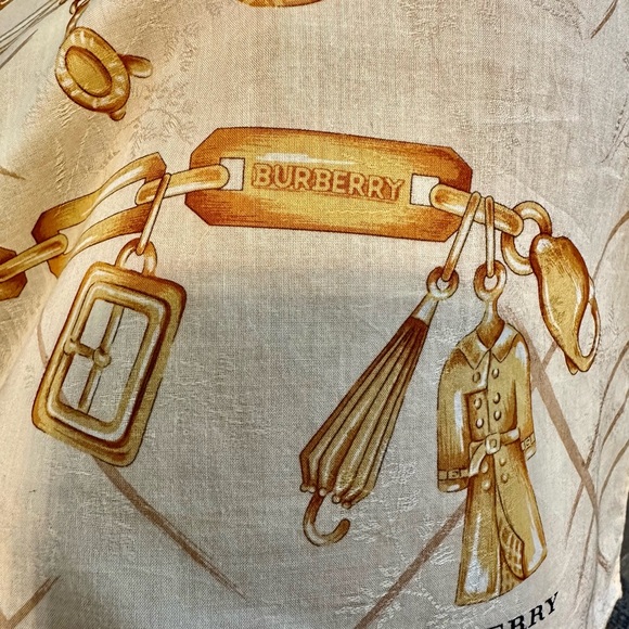 Burberry scarf nwot cotton clean. Hidden background flowers - Picture 5 of 12